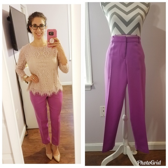 J. Crew Pants - J. Crew Cafe Capri Wool Purple Pants
